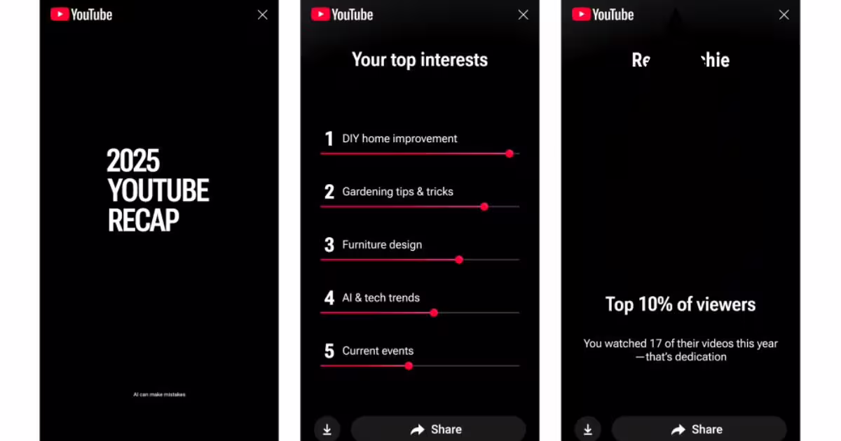 यूट्यूब ने पेश किया धमाकेदार रीकैप, अब देखिए सालभर के वीडियो हाइलाइट्स